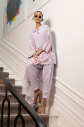 Stitched Embroidered Raw Silk Shirt + Shalwar